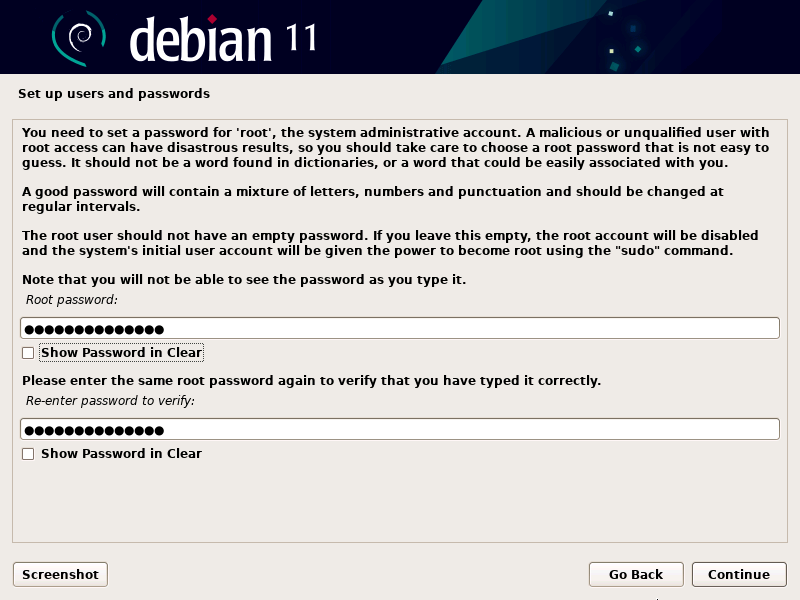 set the root password