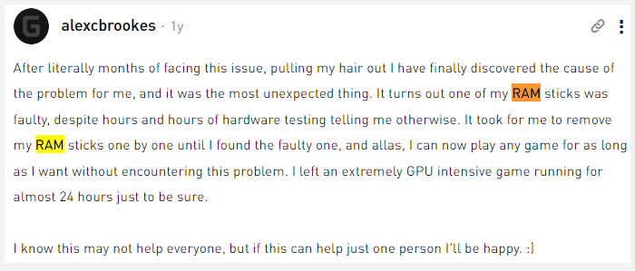 a user comment from the NVidia forum