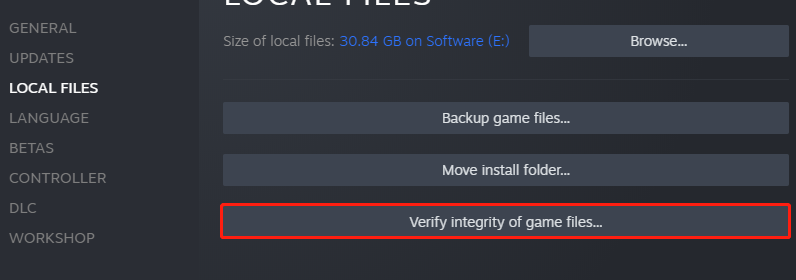 Verify integrity of game files