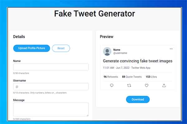 Top 6 Generadores de tweets falsos gratuitos te ayudan a crear tweets falsos