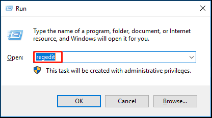Type regedit