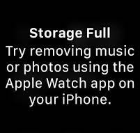 Apple Watch storage full