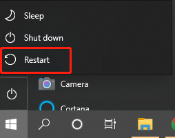 restart Windows 10 computer