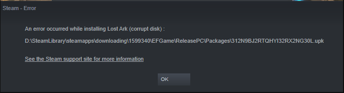 Lost Ark not downloading on Steam
