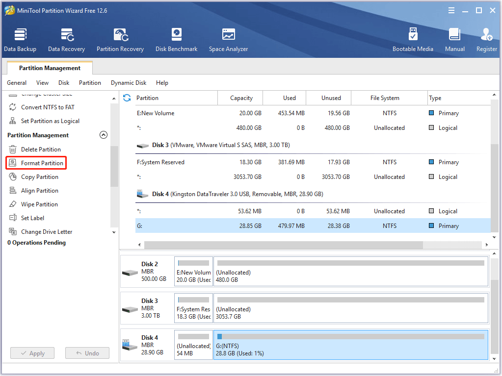 Select Format Partition