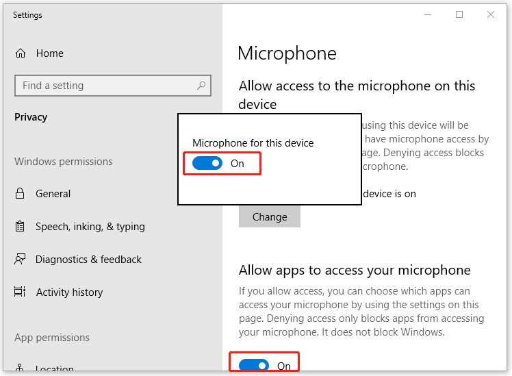 allow access to your microphone