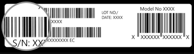 Surface serial number on the barcode label