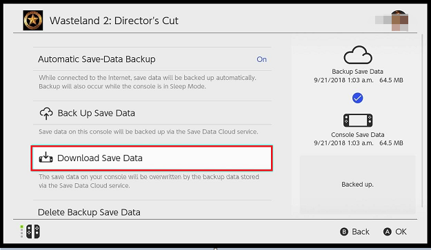 download save data