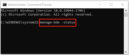 Check the status of BitLocker