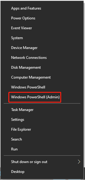 Open Windows PowerShell (Admin)