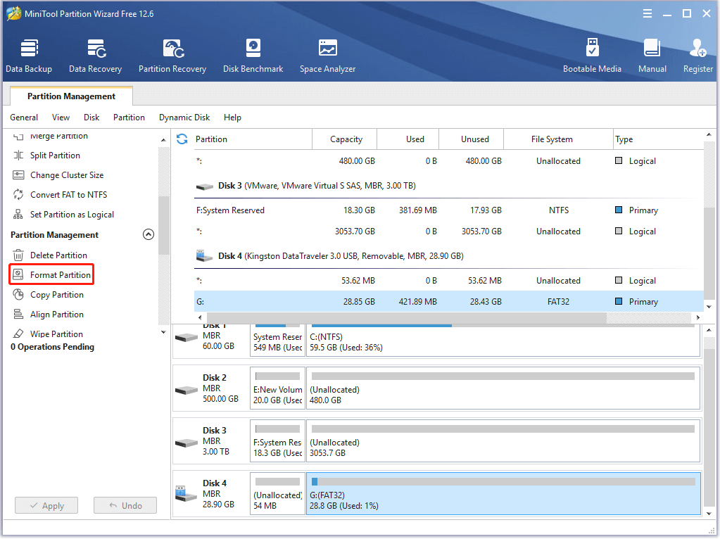Select Format Partition