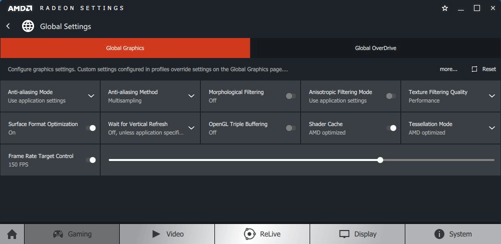 modify AMD graphics settings