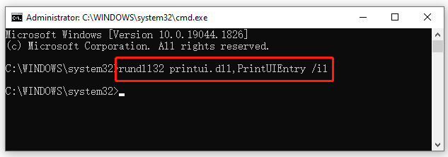 run the printer wizard as admin rights