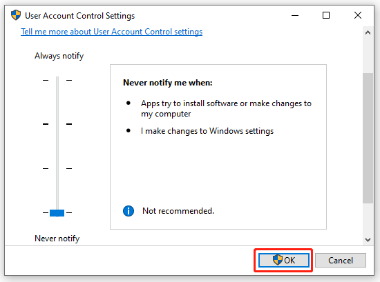 disable UAC