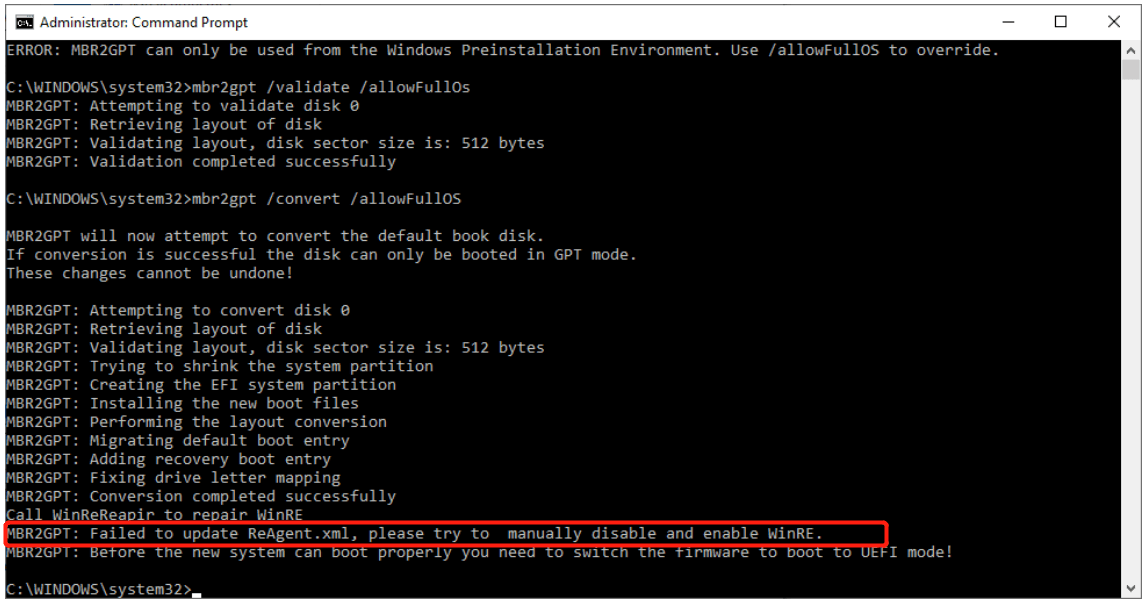 failed to update ReAgent xml on CMD