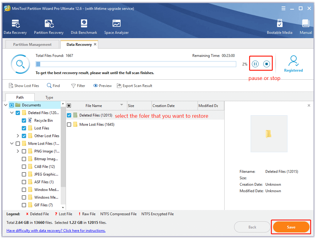 click Save in MiniTool