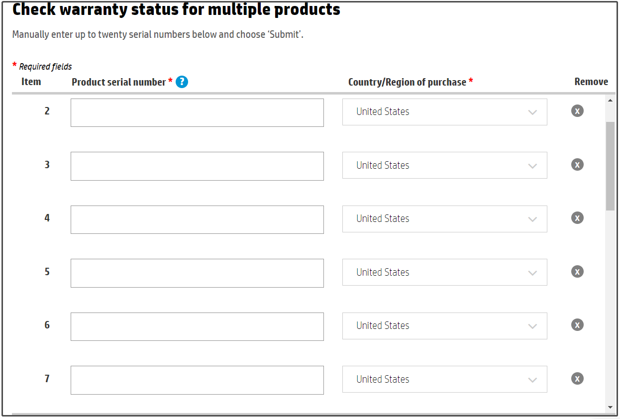 check warranty status for multiple products