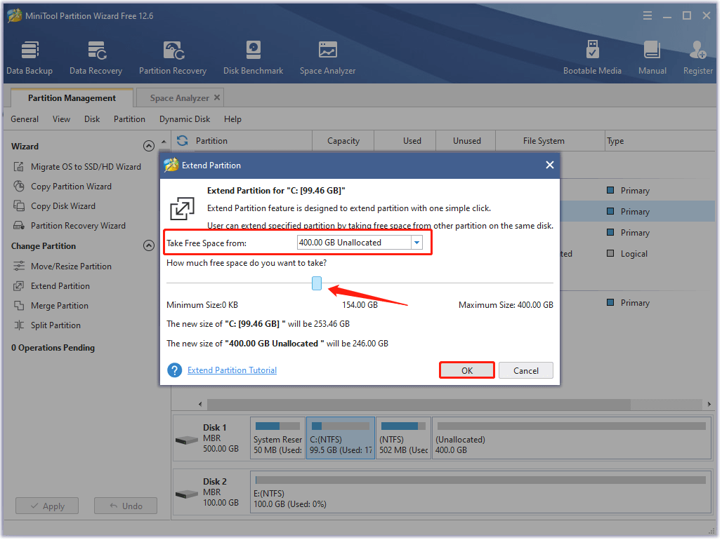 Extend partition