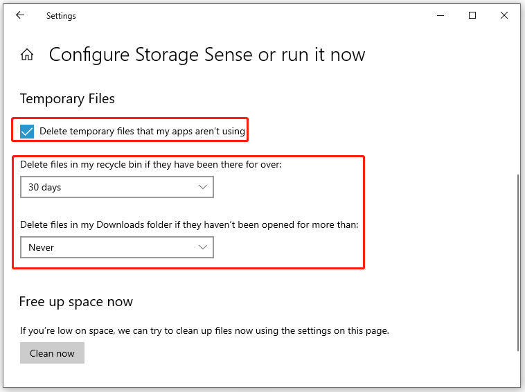 Decide what to delete
