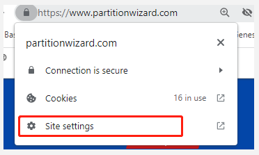 select Site settings