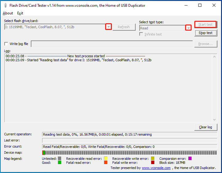 Flash Drive Tester