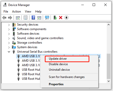 select Update driver