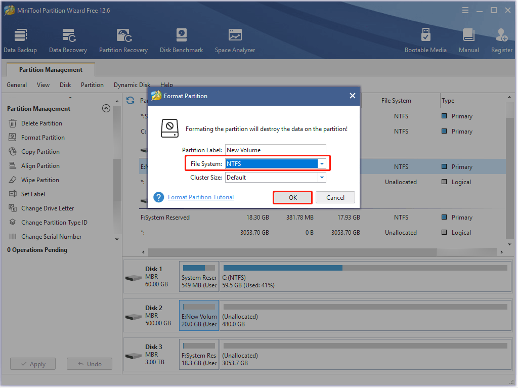 Format the partition