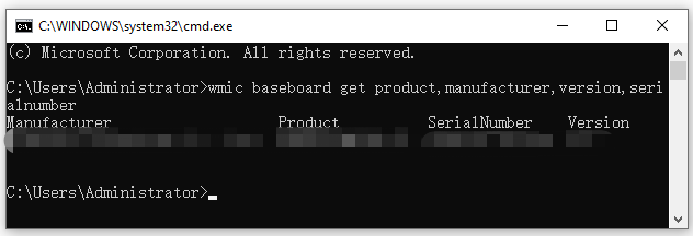 check motherboard serial number using CMD