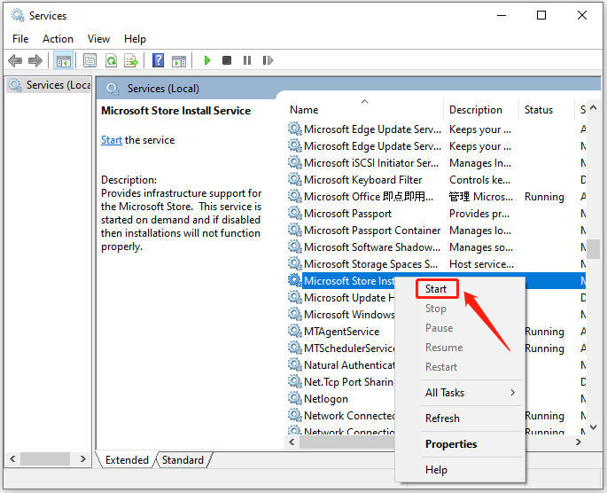 Enable Microsoft Store Install Service