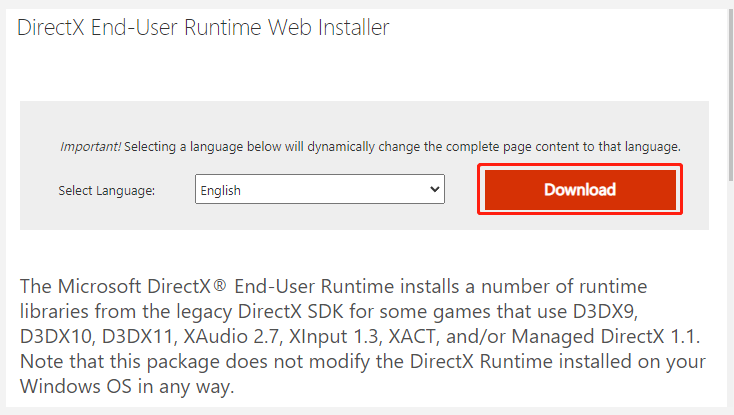 Download & Install DirectX 12 on windows 11/10 PC