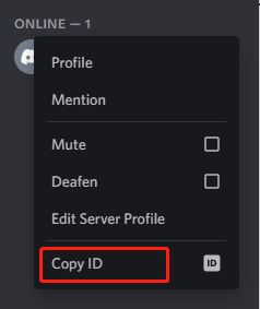 click Copy ID on Discord
