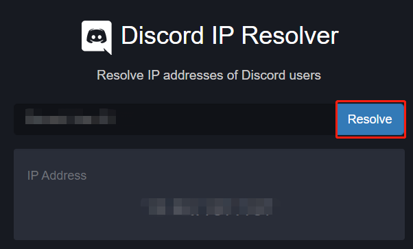 find IP address using Discord IP Resolver