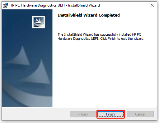 complete the installation of HP PC UEFI diagnostics