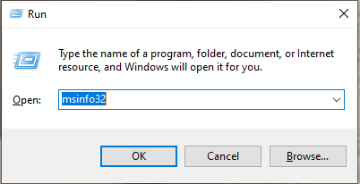 Type Msinfo32 In The Run Box