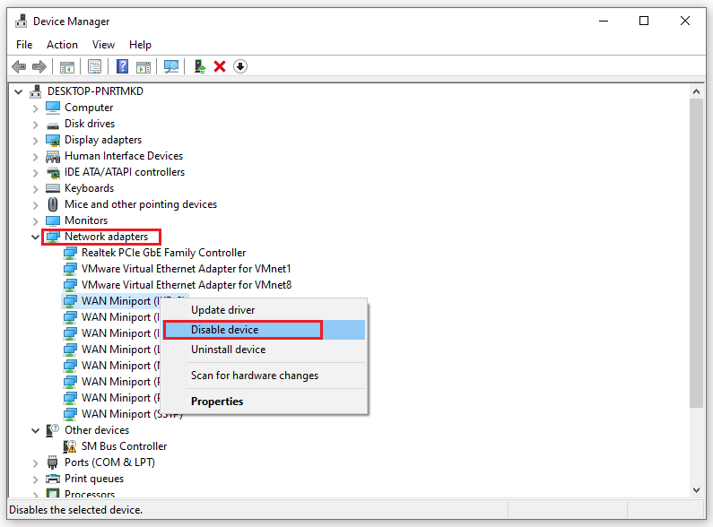 disable wireless devices