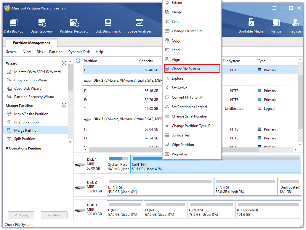 select Check File System