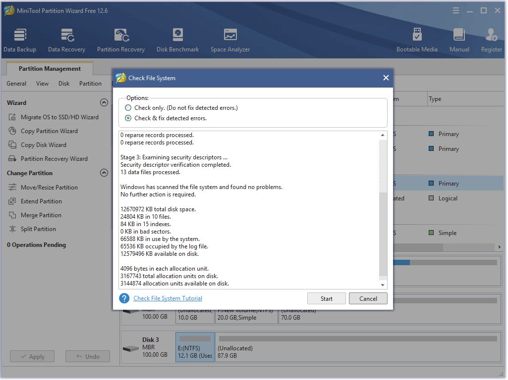 check file system