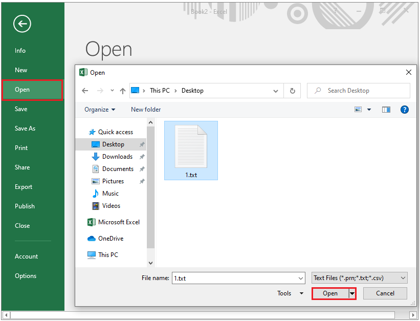 select the Notepad file that needs to convert to open