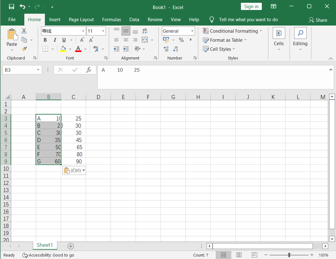 paste the copied data in Excel