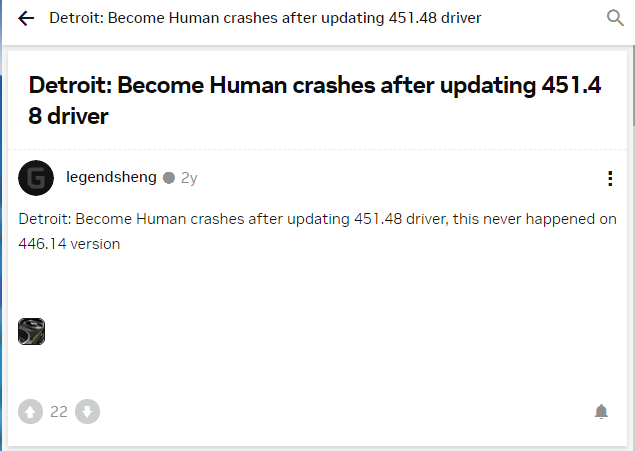 a user report from the NVIDIA forum