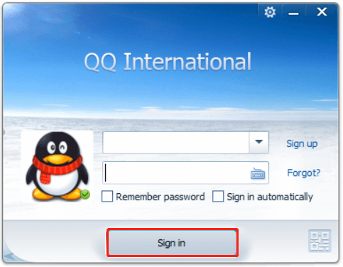 sign in to the QQ International