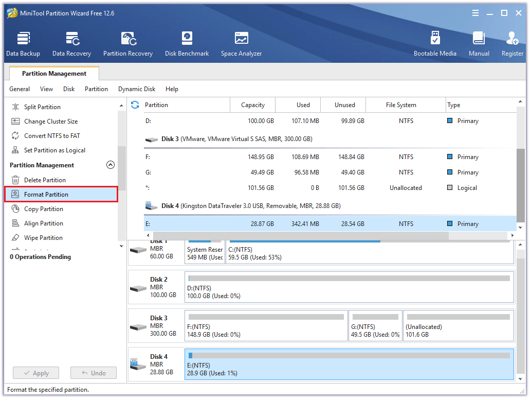 Select Format Partition