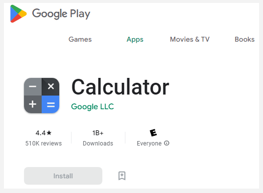 download calculator from Google Play Store
