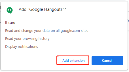 click add Google Hangouts
