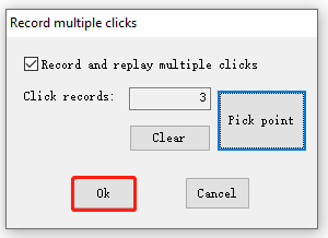 Record and replay multiple clicks