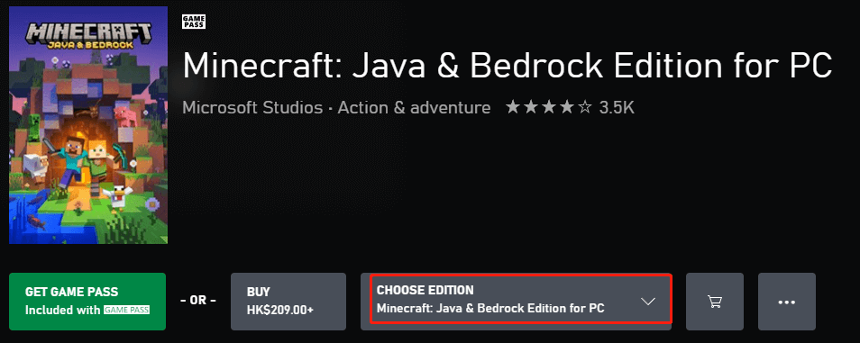 buy Minecraft Java Bedrock edition