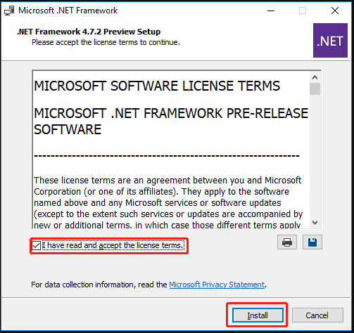 how to install net framework 4.7 2 in visual studio 2022
