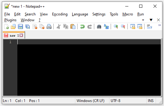 Notepad dark mode