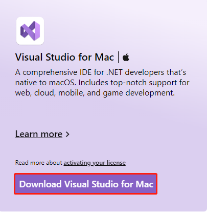 download Visual Studio for Mac