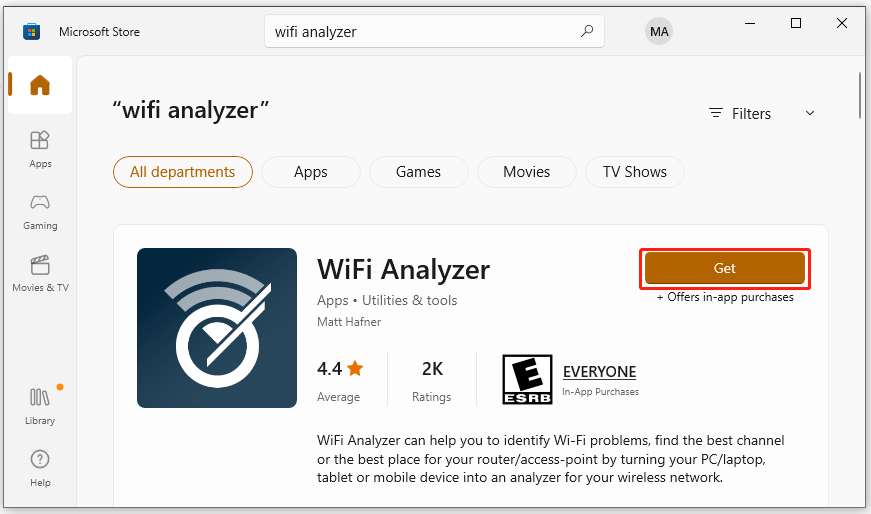 download WiFi analyzer for Windows 10